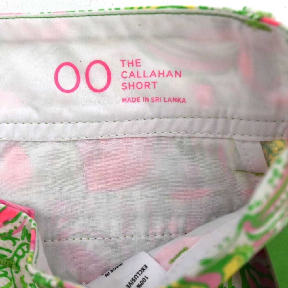 Lilly Pulitzer Callahan Shorts Womens 00 Resort White Hot Wings Flamingos - Picture 8 of 9